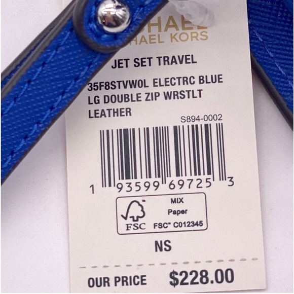 Michael Kors DoubleZip Wallet Wristlet Electric Blue - Picture 9 of 10